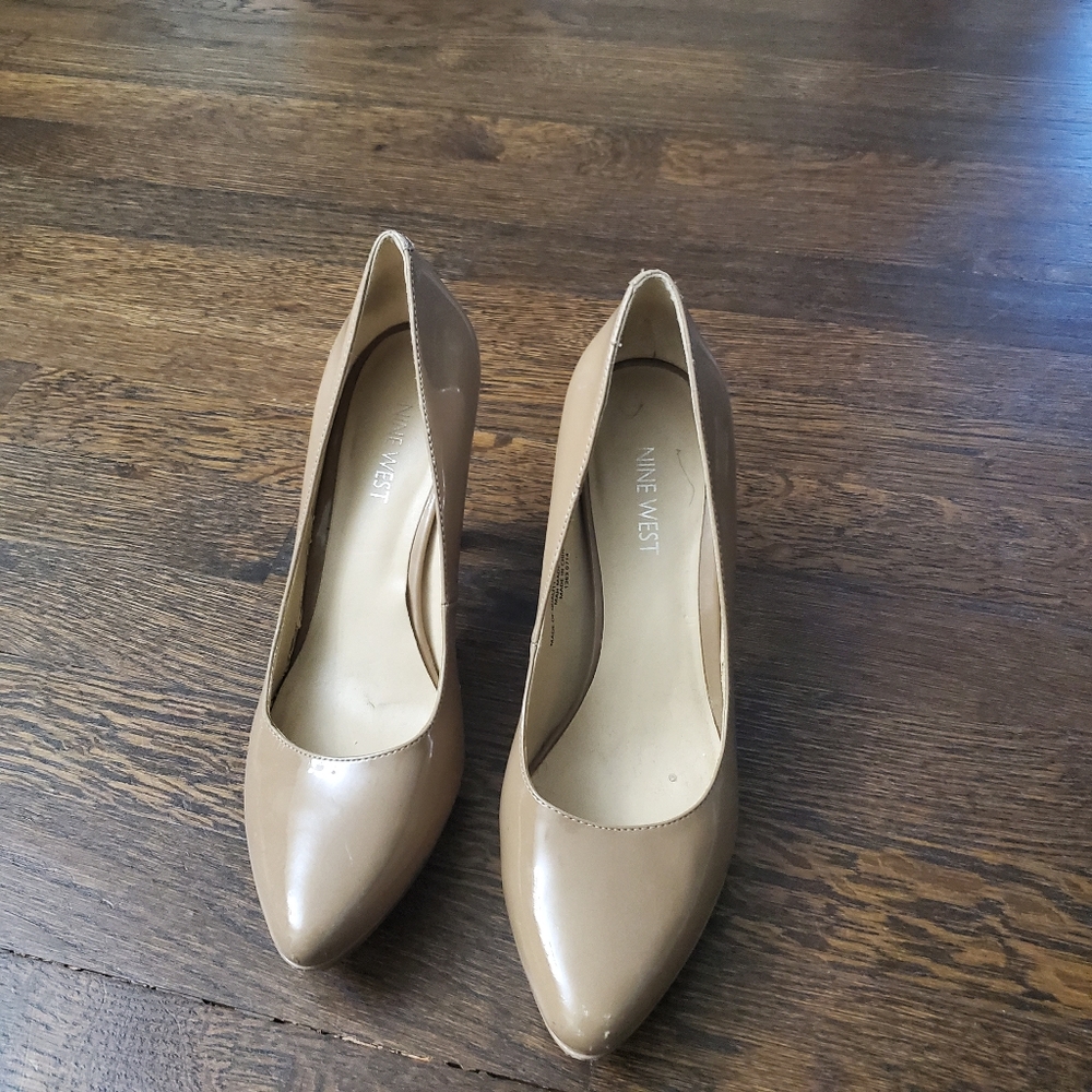 Nude Patent Leather Pumps
